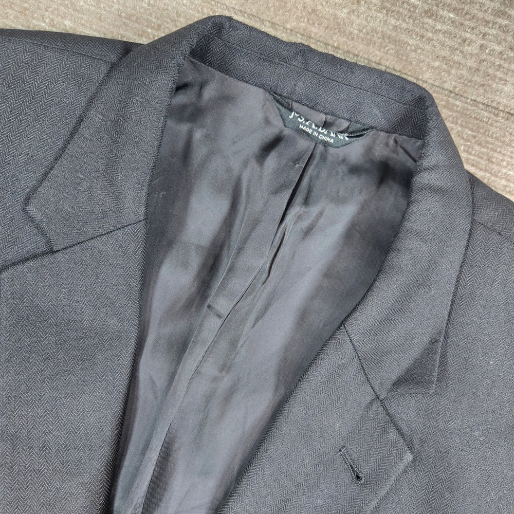 Jos. A. Bank Mens 44L Black Silk Camel‎ Hair Herringbone Signature Blazer